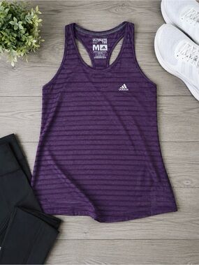 Adidas Climalite Purple Striped Racerback Performance Tank | Size: Medium | New